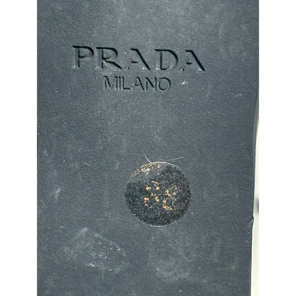 Prada Black Leather Wedge Sandals Size 38 EU 8 US - Picture 10 of 10
